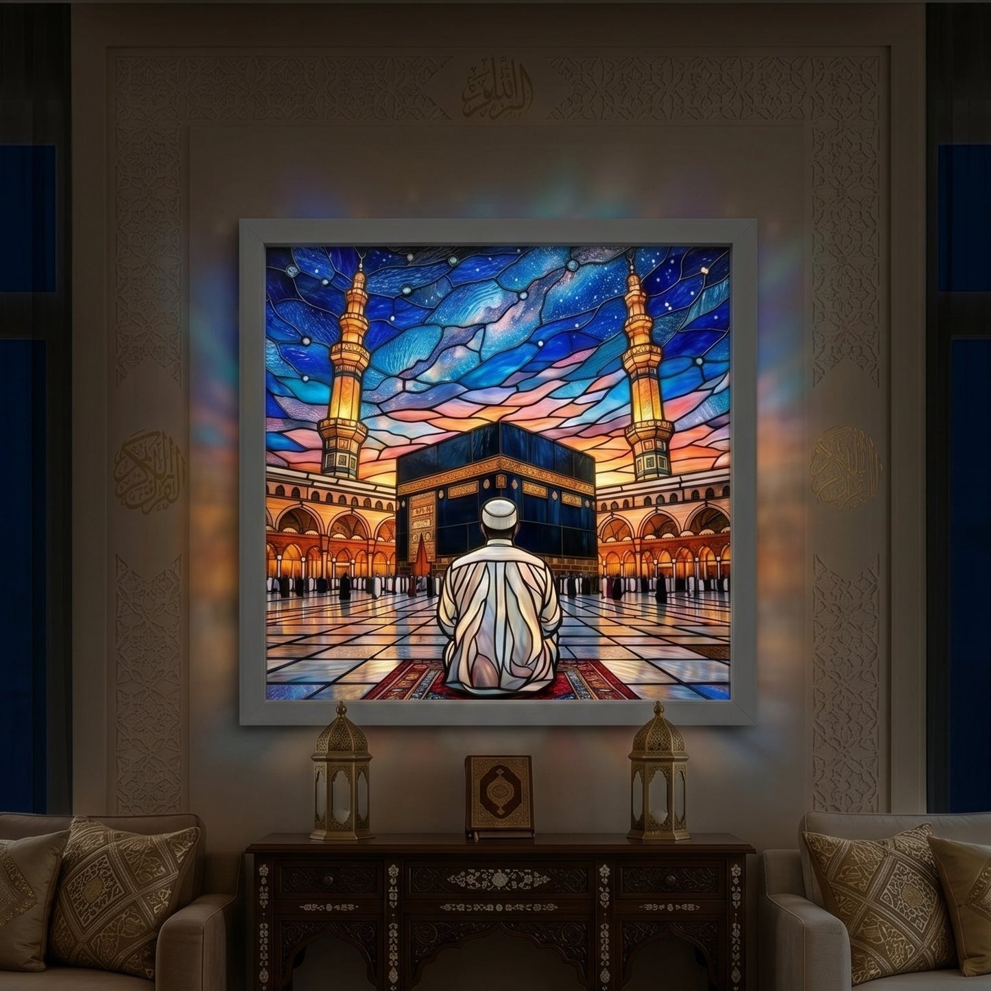 Kabe Gece Manzarası – Işıklı Panorama Tablo 60X60 cm