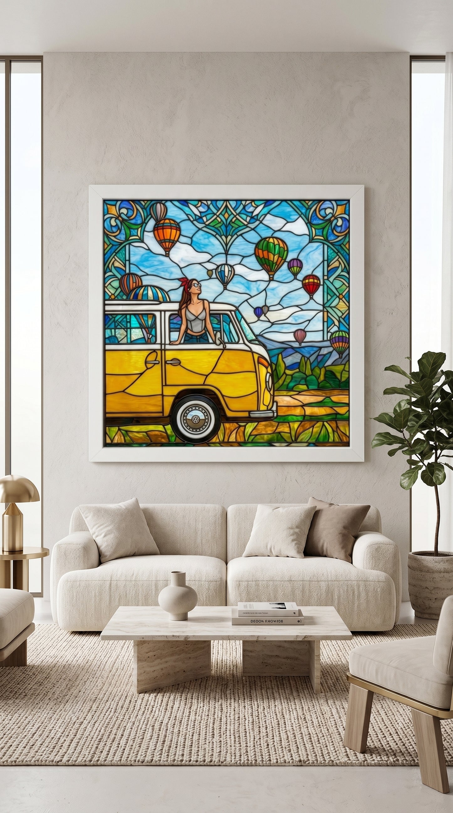 Karavan Detay Şık Vitray Dekor 60x60
