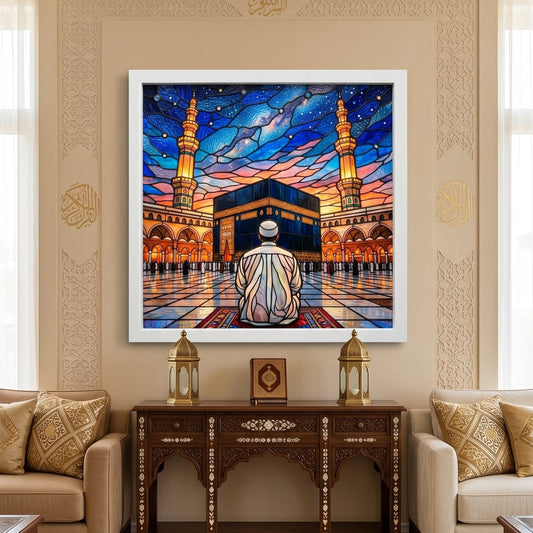 Kabe Gece Manzarası – Işıklı Panorama Tablo  60X60 cm