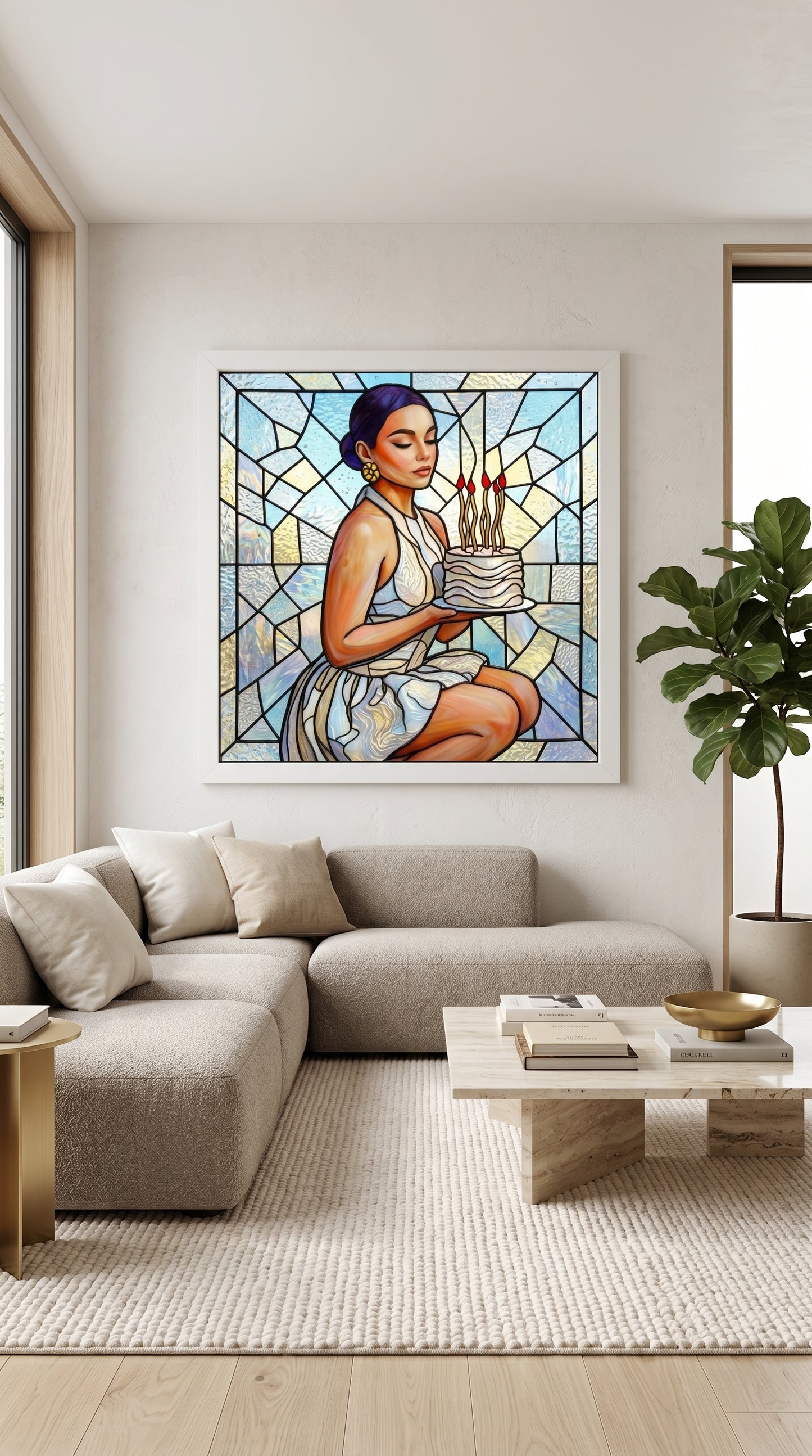 Doğum Günü Şık Vitray Dekor 60x60