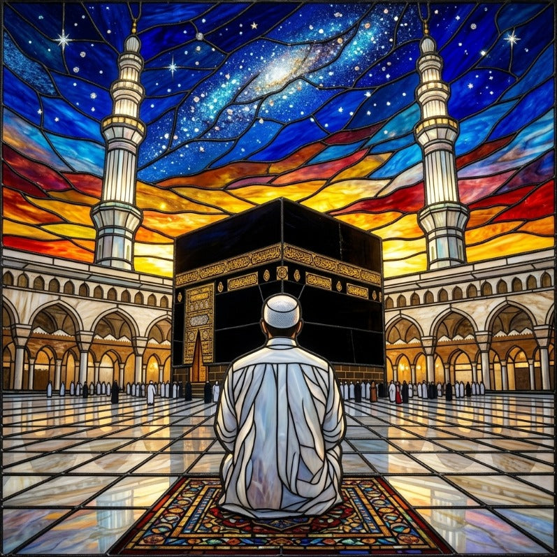Kabe Gece Manzarası – Işıklı Panorama Tablo  60X60 cm