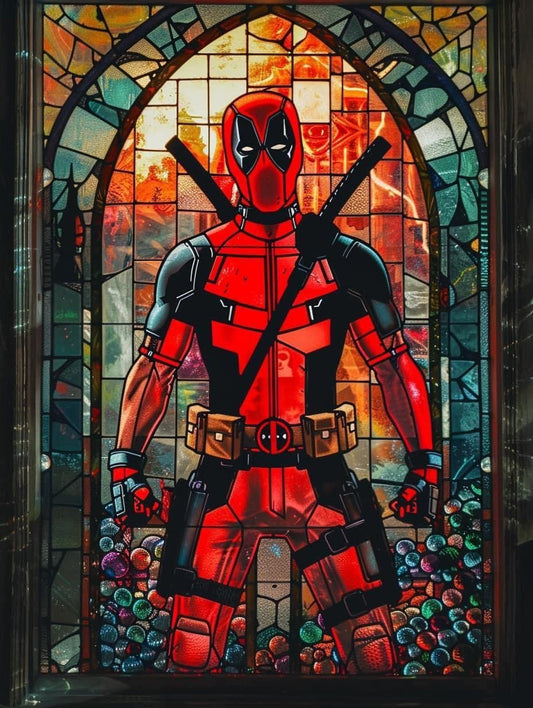 Deadpool Şık Vitray Dekoru 60x60